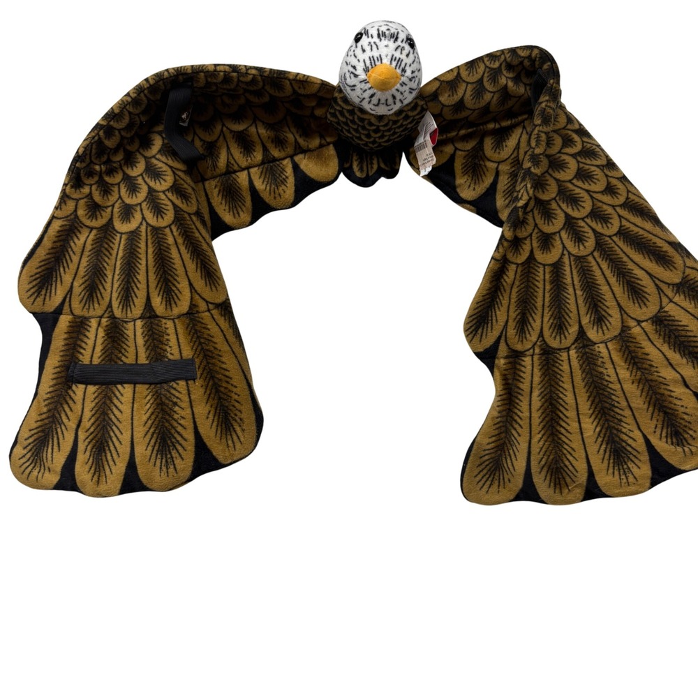Adventure Planet Eagle Wings Costume Plush Bird Head Brown Black 36" Wingspan
